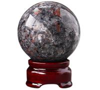 Hperu Sfera cristallina, sfera di di fiamma da 2 pollici, di pietra pregiata con legno, pietra di energia curativa per la divinazione del chakra reiki decorazione fengshui, diametro di 5
