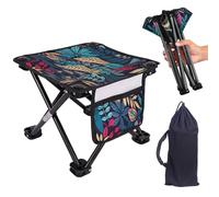 Hperu Sgabello da campeggio pieghevole portatile pieghevole, sgabello da pesca all'aperto con borsa per il trasporto, per viaggi, escursionismo, spiaggia, forniture per picnic - Campeggio