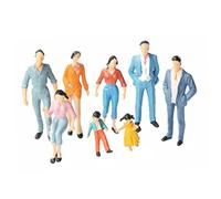 Hperu Statuette di persone, 24 pezzi Mini figure di persone 1:87 Posa in piedi dipinta Scala Ho per scene in miniatura di treni modello Casa delle bambole