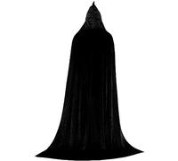 Hperu XL Cape nero con cappuccio da 66, 9 pollici a piena lunghezza oro-oro Witch Cloak Mysterious Terrous Vampire Wizard Robe for Men Women cosplay