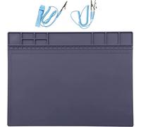 HPFIX Tappetino antistatico ESD di messa a terra per computer, laptop, cellulare, iPad, riparazione elettronica, in silicone ESD, resistente al calore fino a 500 °C, con cinturino da polso ESD e cavo