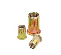 HPGHZNYNMK Kit assortimento dadi rivetto metrici da 200 pezzi M3 M4 M5 M6 M8 M10 M12 UNC testa piatta set rivetti zincati finitura acciaio al carbonio Bulloni e dadi