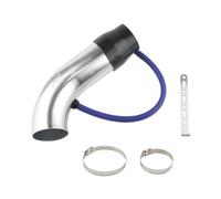 HPGHZNYNMK Tubo di aspirazione aria fredda for auto in alluminio universale da 3'' e 75 mm, colore argento, nero e rosso. Tubo di aspirazione(Silver)