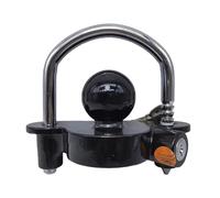 HPHPH 1 Set Lucchetto Universale for Rimorchio Serrature for Gancio A Sfera for Blocco di Sicurezza Regolabile Acciaio Resistente Adatto Leggero Gancio per roulotte e Barca(Noir)