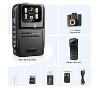 HPHPH 880A Mini Body Cam HD 1080P Corpo macchina fotografica Registratore di polizia Bodycam Petto Camcorder Videocamera Visione notturna Loop Record Dash Cam(With 64GB Card)