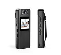 HPHPH A22 1080P HD Mini telecamera for visione notturna a infrarossi con schermo LED Piccola videocamera 180 ° Angel Bodycam Police Cam Bike Camera(128GB Camera)