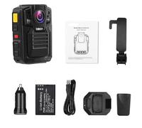 HPHPH HD66/D7 2K 1440P Body Camera IP68 Impermeabile Resistente alle cadute Due batterie con base Pettorale Camera Wearable Body Cam(With 64GB)