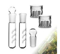 HPiano 4 Pezzi Trappola Planarie, Vetro di Cristallo Planario Trappola, Planaria Trap,Trappola a 3 Fori in Vetro Trasparente e Trappola a 8 Fori in Acrilico per Catture Le Planarie Pulizia Acquario