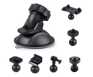 HPiano Ventosa per Auto per supporto da cruscotto/parabrezza con ventosa per dash cam, con adattatore a 6 tipologie e visione grandangolare a 360 gradi, adatto anche per GPS, action camera o DVR