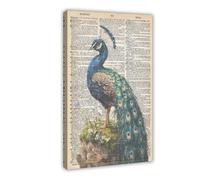 HPIOJQGOO Poster su tela, motivo: Enciclopedia del pavone, decorazione artistica da parete, per soggiorno, camera da letto, 20 x 30 cm