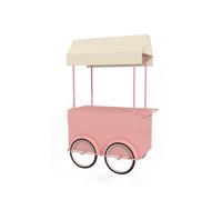 HPIRFYE Carrello da venditore ambulante per esterno con corrimano, chiosco pieghevole con tetto per attività commerciali, stand mobile per mercatini ed eventi gastronomici su strada