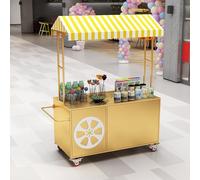 HPIRFYE Carrello venditore da esterno con grande capacità di stoccaggio,banco leggero per mercati agricoli con ruote e tettoia,stand pieghevole con canopy,ideale per eventi gastronomici e festival