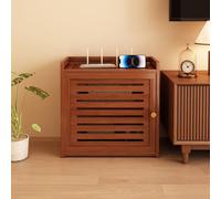 HPIRFYE Mobile porta router WiFi a due livelli con mensole, scatola nascosta per modem, sistema ordinato per cavi e ciabatta elettrica, adatto a camera da letto o soggiorno(Brown,30.5 * 20 * 28cm)