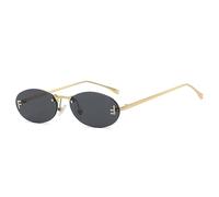 HPIRME Occhiali da sole Cat Eye Occhiali da sole per shopping all'aperto femminili Occhiali da guida senza montatura Occhiali da vista retrò con lettere ovali, C1, Taglia unica