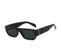 HPIRME Occhiali da sole da donna rettangolari retrò piccoli occhiali da sole viola occhiali da sole UV400 occhiali da sole quadrati da uomo, nero grigio, taglia unica