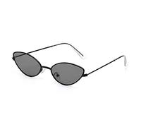 HPIRME Occhiali da sole ovali con montatura piccola retrò Occhiali da sole UV400 Accessori per sfumature vintage estive,A,Nero,Nero grigio,taglia unica