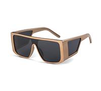 HPIRME Occhiali da sole Steampunk oversize Uomo Donna Occhiali da sole Specchio quadrato DrivingUV400,4,Taglia unica