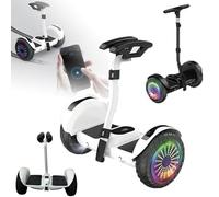 HpJfdsU Self-Balancing Scooter - Bluetooth Connection App, Smart Bike with Ambient Light, Leg+Hand Control, Shock-Absorbing Wheels, Load-Bearing Capacity: 130kg B-White