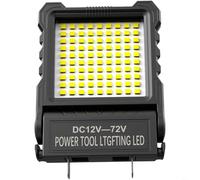 HpLive 1 lampada da lavoro a LED 12-72 V per utensili elettrici a batteria con angolo regolabile e girevole a 180°, luminosità 710 lumen, temperatura di colore 8500 K