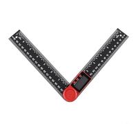 HpLive 1 pezzo di triangolo digitale e geodsheart 2 in 1 con righello ABS da 200 mm, display LCD, campo di misurazione 0-999,9°, precisione ± 0,3°, funzioni Lock/Hold/Zero(rosso)