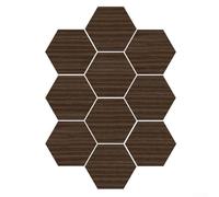 HpLive 10 adesivi da parete esagonali in schiuma con venature del legno, adesivi impermeabili resistenti all'olio, per cucina, bagno, tavolo da toeletta, camino(C)