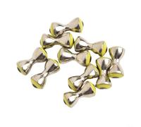 HpLive 10 pezzi materiale di legatura a mosca 3D occhi manubri realistici in plastica accessori per pesca fai da te in giallo verde taglie S M L (M Yellow)