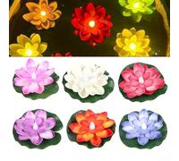 HpLive 6/12 lanterne galleggianti a LED loto, impermeabili, con sensore, lanterne multicolore per giardino, stagno (A-6 pezzi)