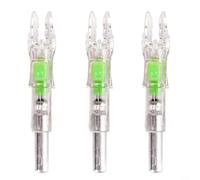 HpLive Camme a freccia luminose per diametro interno di 6,2 mm, illuminazione automatica durante lo sparo, materiale ABS robusto, luce LED luminosa in verde blu colorato, accessori per tiro con l'arco