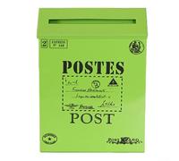 HpLive Cassetta delle lettere da parete in metallo, stile rustico europeo, per esterni e decorazione da giardino, 29 x 22 x 6 cm (verde)