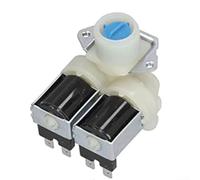 HpLive Confezione da 2 valvole solenoidi per lavatrice, ingresso acqua, doppia testa, AC 220V-240V, lega di alluminio PP, FPS-180A, ricambio