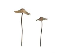 HpLive Funghi decorativi da giardino con effetto ruggine rustico in ferro resistente alle intemperie, montato su molle per movimenti delicati al vento, ideale per l'autunno