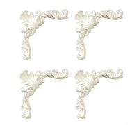 HpLive Listelli in stucco da parete, decorazione in stucco in 4 pezzi, cornice per soffitto in stile francese con motivo senza tempo Fleur de Lis (13,5 cm)
