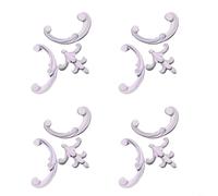 HpLive Listelli in stucco da parete, decorazione in stucco in 4 pezzi, cornice per soffitto in stile francese con motivo senza tempo Fleur de Lis (10 cm)