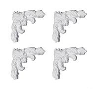 HpLive Listelli in stucco da parete, decorazione in stucco in 4 pezzi, cornice per soffitto in stile francese con motivo senza tempo Fleur de Lis (16 cm)