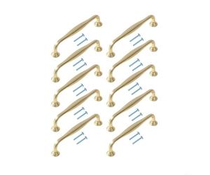 HpLive Maniglia per mobili da cucina, per cassetti, armadio, in ottone spazzolato, antiruggine, facile da montare, distanza tra i fori 96 m/128 mm, lega di alluminio (4)