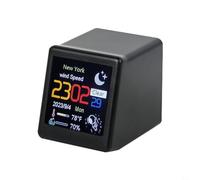 HpLive Mini TV per Smart WiFi Stazione Meteo Mini Smart Clock, Ornamento Digitale Gioco Decorazione Animazione Display (Black)