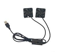 HpLive Mini ventilatore di raffreddamento USB 40 mm doppia ventola regolabile bassa rumorosità per dispositivi elettronici PC (A)