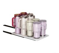 HpLive Organizer per bottiglie d'acqua estraibile per cucina, in acciaio inox, per frigorifero da 10 a 40 oz (bianco)
