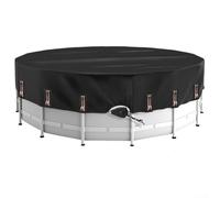 HpLive Oxford Copertura rotonda per piscina esterna, impermeabile, resistente ai raggi UV, colore nero (14 piedi)