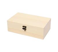 HpLive Piccola scatola di legno con coperchio, in legno naturale, non trattato, decorazione per gioielli, souvenir, fai da te, 20 x 12 x 7 cm