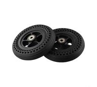 HpLive Pneumatico massiccio da 6 pollici, 6 x 1 1/4, con mozzo della ruota, per scooter elettrico e sedia a rotelle, nero, antiforatura, in gomma e plastica, cuscinetto da 8 mm, robusta ruota di