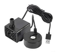 HpLive Pompa dell'acqua 2 in 1 atomizzatore per giardini rocciosi, piccolo atomizzatore per la circolazione dell'acqua integrato, pompa dell'acqua USB per vasi, bagni per uccelli e acquari (nero)