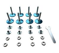 HpLive Rialzo per mobili, 8 pezzi regolabili per letto, rialzo per mobili in acciaio inox, gambe per mobili con cuscinetti in gomma antiscivolo, piedini per mobili (50 x M8 x 50)
