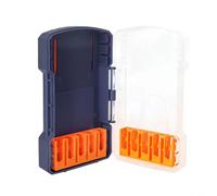 HpLive Scatola portaoggetti in plastica per punte esagonali e maschi filettati, organizer con 10 scomparti per accessori da officina, robusta scatola portaoggetti per punte a codolo esagonale (blu)
