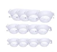HpLive Set da 12 pezzi trasparenti rotondi in plastica da 8/10/12 pollici, ciotole per piante in diverse dimensioni, per interni ed esterni, raccolta dell'acqua e cura delle piante decorative