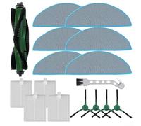 HpLive Set di 16 pezzi di ricambio per aspirapolvere Roomba 105 per Combo Q0520, con spazzola principale, spazzola laterale, filtro e panni