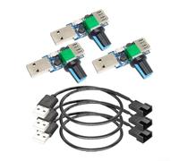 HpLive Set di 3 ventole USB, regolatore di velocità con cavo da 30 cm, per PC, ventola di raffreddamento 5 V