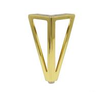 HpLive Set di 4 gambe di ricambio per mobili, in ferro, altezza 15 cm, con cuscinetti antiscivolo e design a cavo triangolare, per letti, divani (oro)