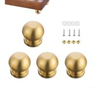 HpLive Set di 4 piedini in ottone antiscivolo per tagliere | Ottone massiccio, base antiscivolo, protegge i tavoli, set da 4, facile da montare