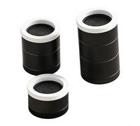 HpLive Set di 4 rialzi impilabili per mobili, con sistema antiscivolo e design impilabile, per altezza individuale (nero, 5 cm)